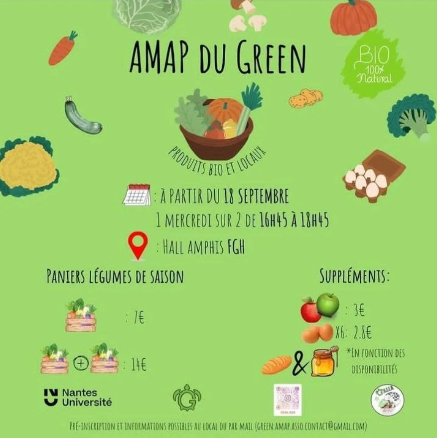 AMAP du GREEN 2024/2025 sur le Campus Lombarderie ! Prochaine distribution le 02/10.